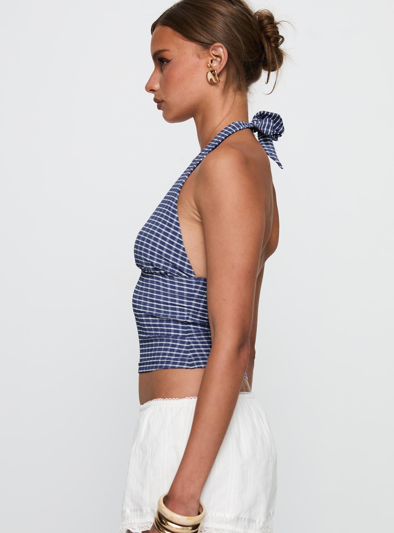 Whitney - Gingham Halter Top