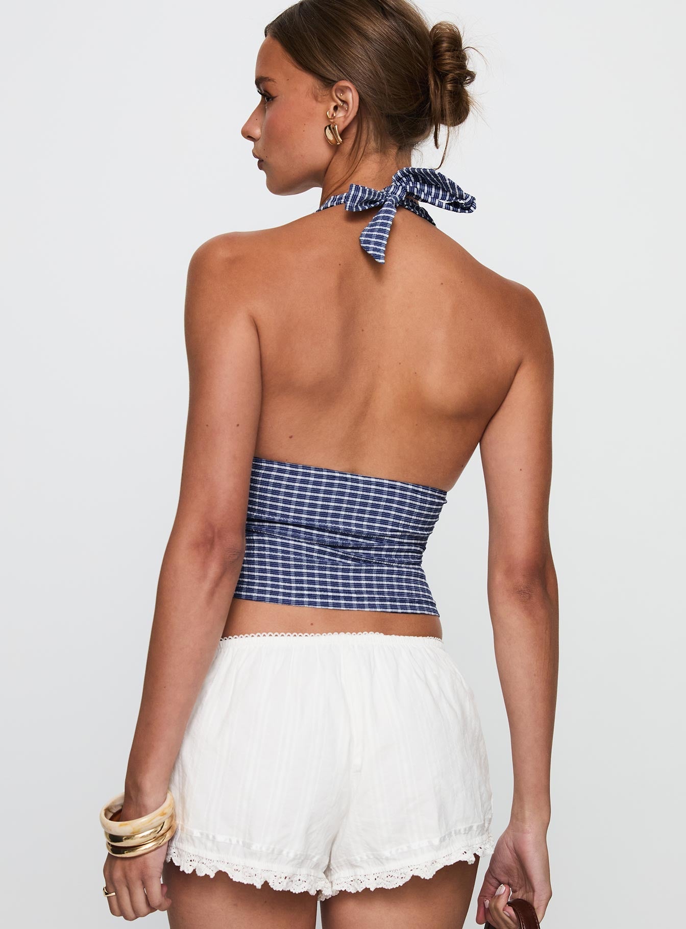 Whitney - Gingham Halter Top