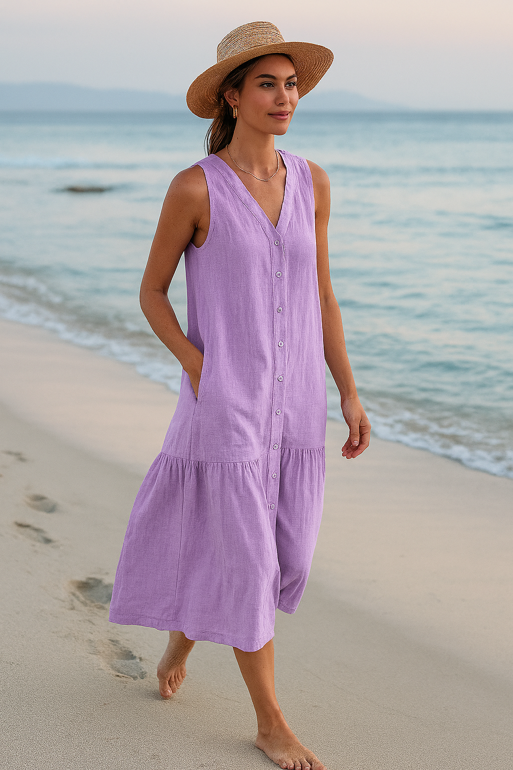 Alicia - Robe à col en V