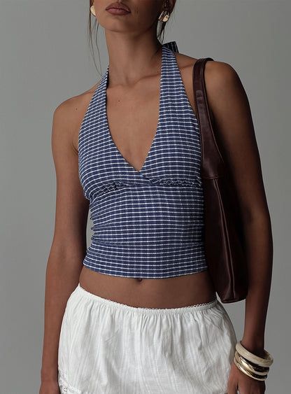 Whitney - Gingham Halter Top